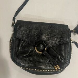 Black and Gold Vince Camuto Leather Crossbody Bag